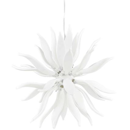 Ideal Lux - Lámpara LED colgante LEAVES 12xG9/3W/230V diá. 80 cm blanco
