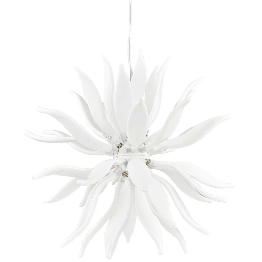 Ideal Lux - Lámpara LED colgante LEAVES 12xG9/3W/230V diá. 80 cm blanco