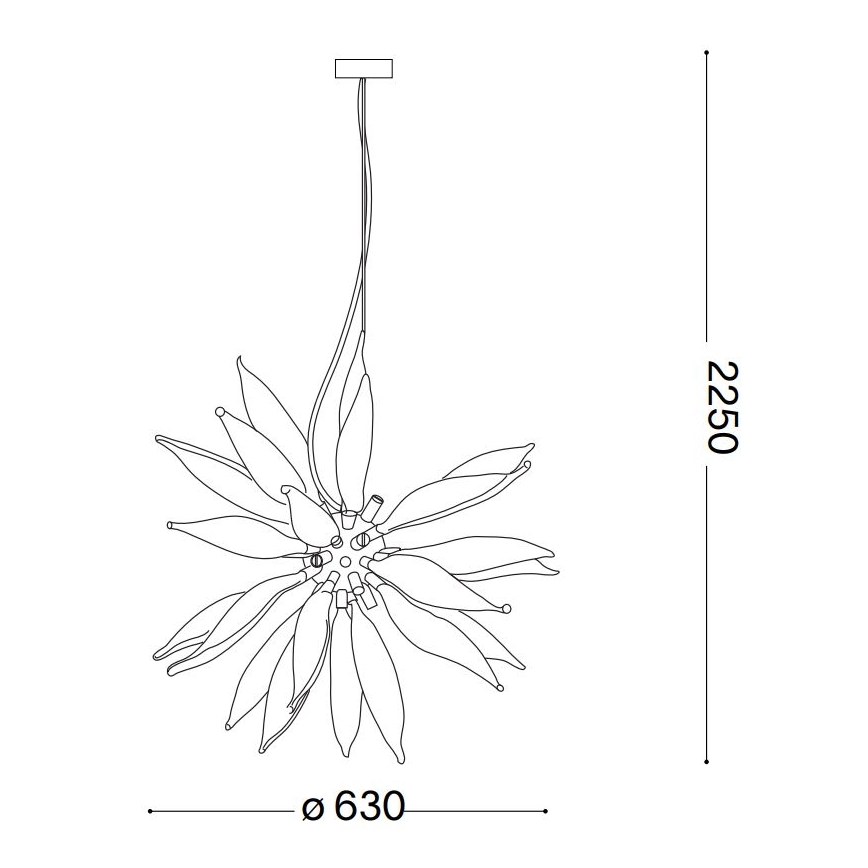 Ideal Lux - Lámpara LED colgante LEAVES 8xG9/3W/230V diá. 63 cm blanco