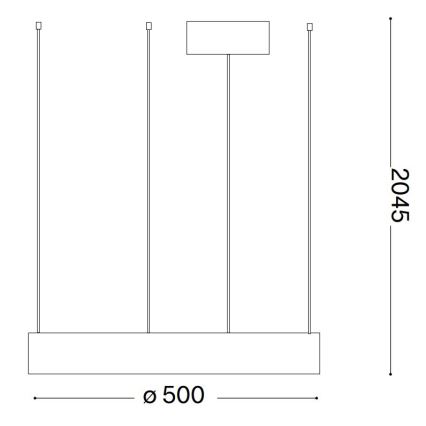 Ideal Lux - Lámpara LED colgante ORACLE LED/28W/230V 3000K diá. 50 cm CRI 90 negro