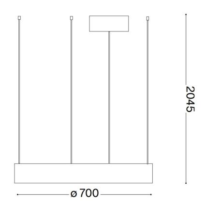 Ideal Lux - Lámpara LED colgante ORACLE LED/35W/230V 3000K diá. 70 cm CRI 90 negro