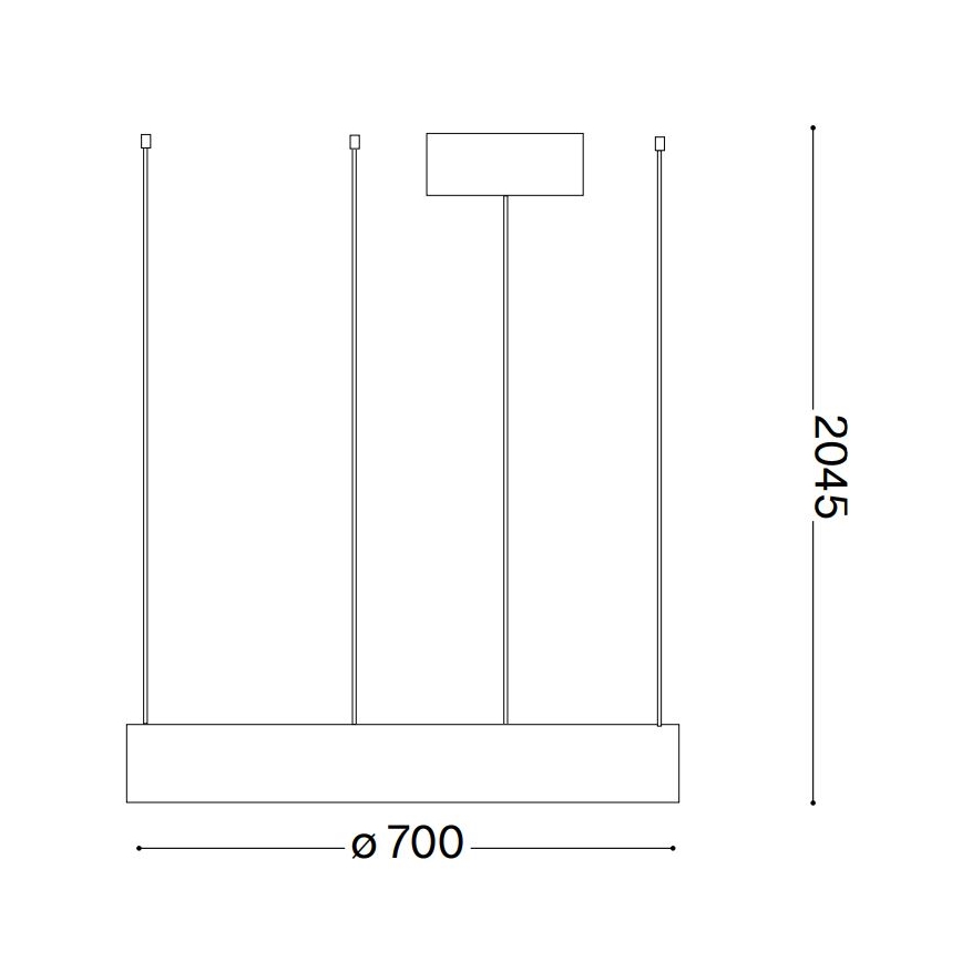 Ideal Lux - Lámpara LED colgante ORACLE LED/35W/230V 3000K diá. 70 cm CRI 90 negro