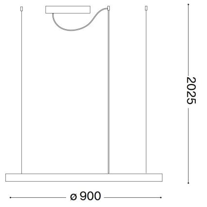 Ideal Lux - Lámpara LED colgante ORACLE LED/55W/230V 3000K diá. 90 cm negro