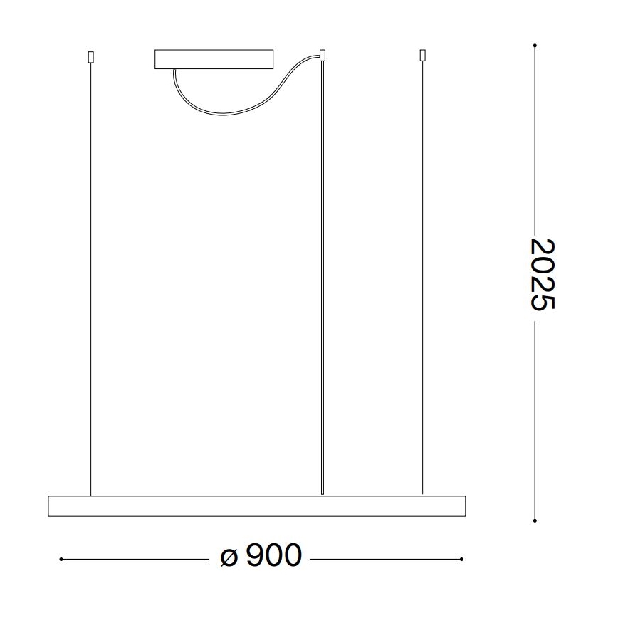 Ideal Lux - Lámpara LED colgante ORACLE LED/55W/230V 3000K diá. 90 cm negro
