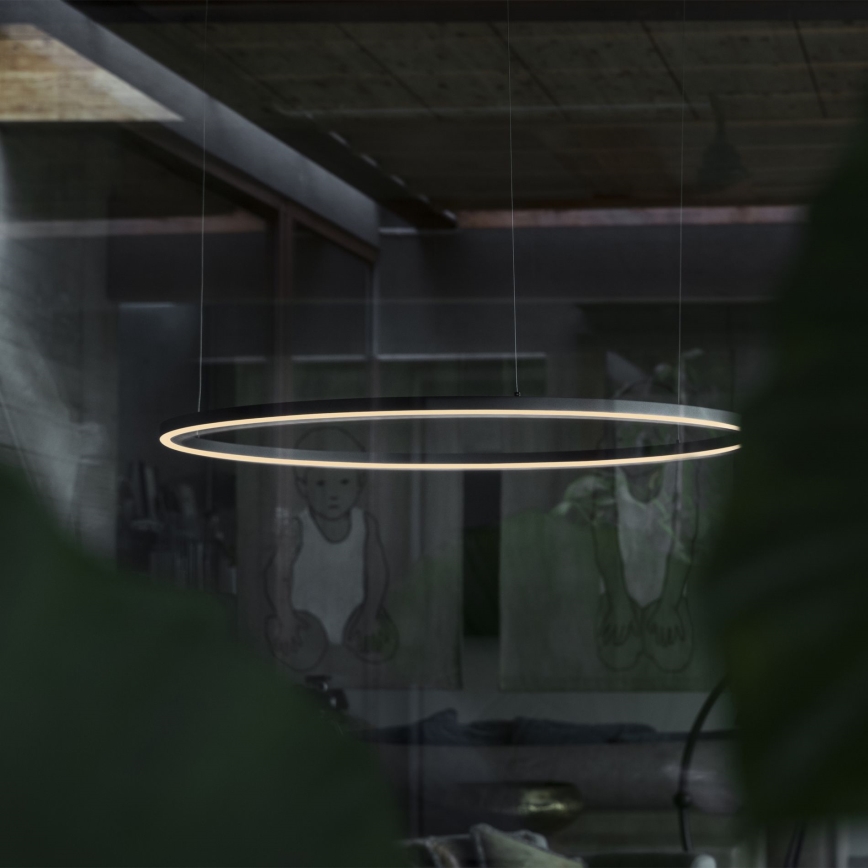 Ideal Lux - Lámpara LED colgante ORACLE LED/89W/230V 3000K diá. 150 cm negro