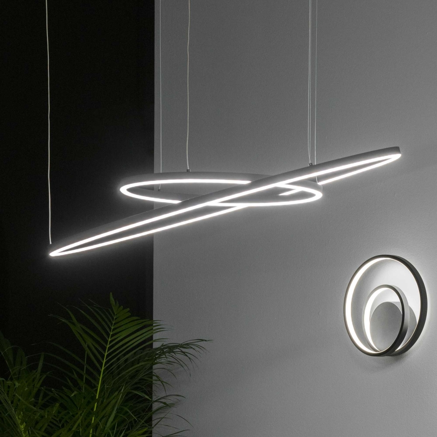 Ideal Lux - Lámpara LED colgante ORACLE LED/89W/230V 3000K diá. 150 cm negro