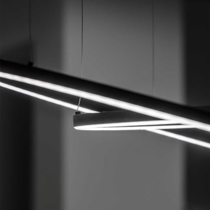 Ideal Lux - Lámpara LED colgante ORACLE LED/89W/230V 3000K diá. 150 cm negro