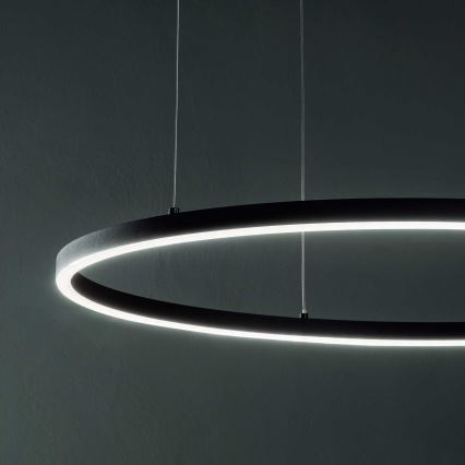 Ideal Lux - Lámpara LED colgante ORACLE LED/89W/230V 3000K diá. 150 cm negro