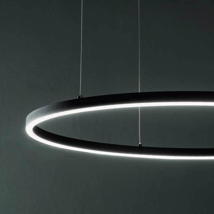 Ideal Lux - Lámpara LED colgante ORACLE LED/89W/230V 3000K diá. 150 cm negro