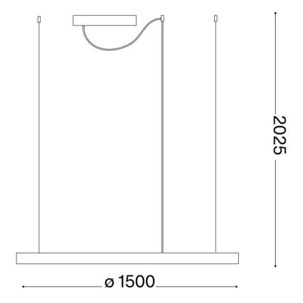Ideal Lux - Lámpara LED colgante ORACLE SLIM LED/29W/230V 2700K diá. 50 cm negro