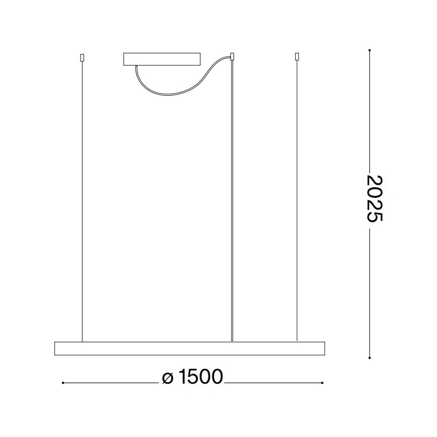 Ideal Lux - Lámpara LED colgante ORACLE SLIM LED/29W/230V 2700K diá. 50 cm negro