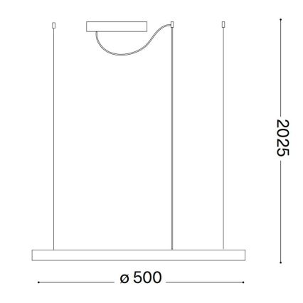 Ideal Lux - Lámpara de araña LED regulable ORACLE SLIM LED/29W/230V 3000K diá. 50 cm negro