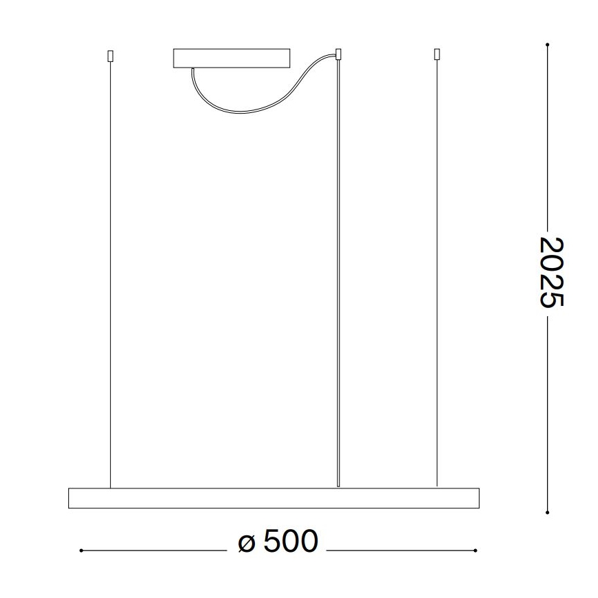 Ideal Lux - Lámpara de araña LED regulable ORACLE SLIM LED/29W/230V 3000K diá. 50 cm negro
