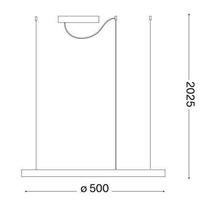 Ideal Lux - Lámpara LED colgante ORACLE SLIM LED/32W/230V 3000K diá. 50 cm negro
