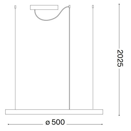 Ideal Lux - Lámpara LED colgante ORACLE SLIM LED/32W/230V 4000K diá. 50 cm negro