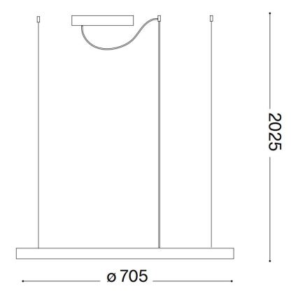 Ideal Lux - Lámpara LED colgante ORACLE SLIM LED/37W/230V 2700K diá. 70,5 cm blanco