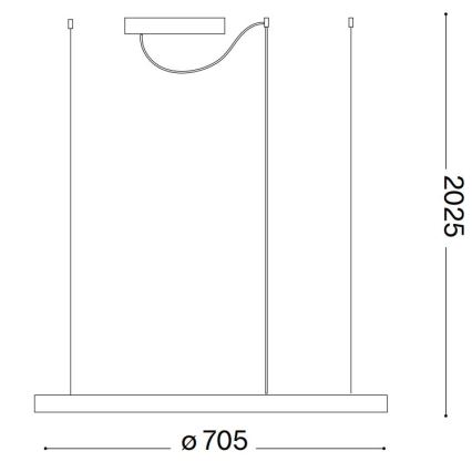 Ideal Lux - Lámpara LED colgante ORACLE SLIM LED/38W/230V 4000K diá. 70 cm blanco
