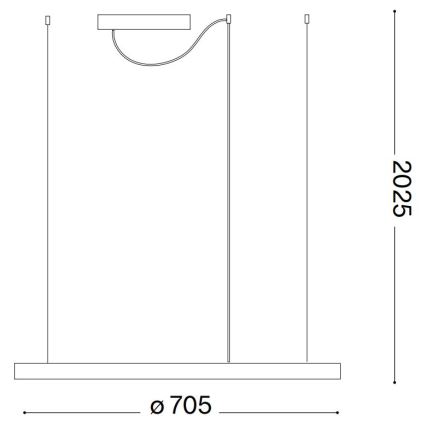 Ideal Lux - Lámpara LED colgante ORACLE SLIM LED/38W/230V 4000K diá. 70 cm negro
