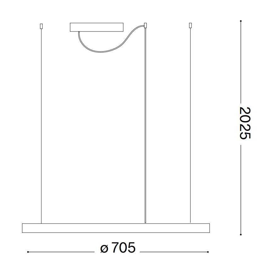 Ideal Lux - Lámpara LED colgante ORACLE SLIM LED/38W/230V 4000K diá. 70 cm negro