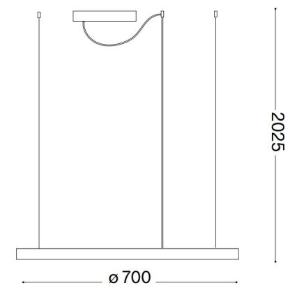 Ideal Lux - Lámpara de araña LED regulable ORACLE SLIM LED/39W/230V 3000K diá. 70 cm blanco