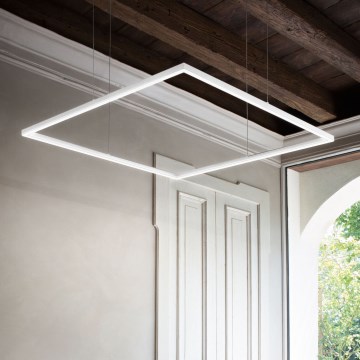 Ideal Lux - Lámpara LED colgante ORACLE SLIM LED/41W/230V 3000K 70x70 cm blanco
