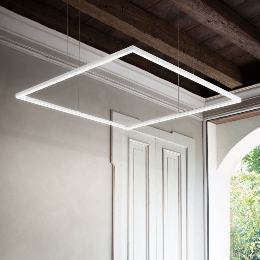 Ideal Lux - Lámpara LED colgante ORACLE SLIM LED/41W/230V 3000K 70x70 cm blanco