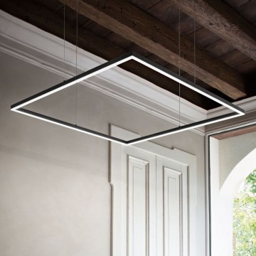 Ideal Lux - Lámpara LED colgante ORACLE SLIM LED/41W/230V 3000K 70x70 cm negro