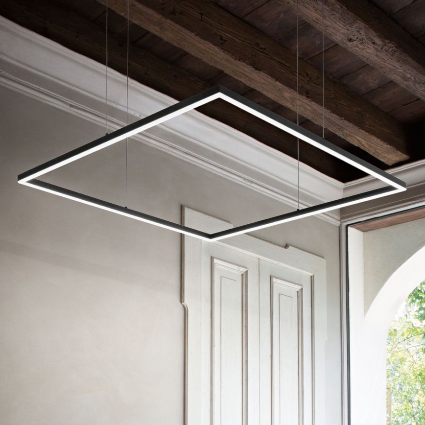 Ideal Lux - Lámpara LED colgante ORACLE SLIM LED/41W/230V 3000K 70x70 cm negro