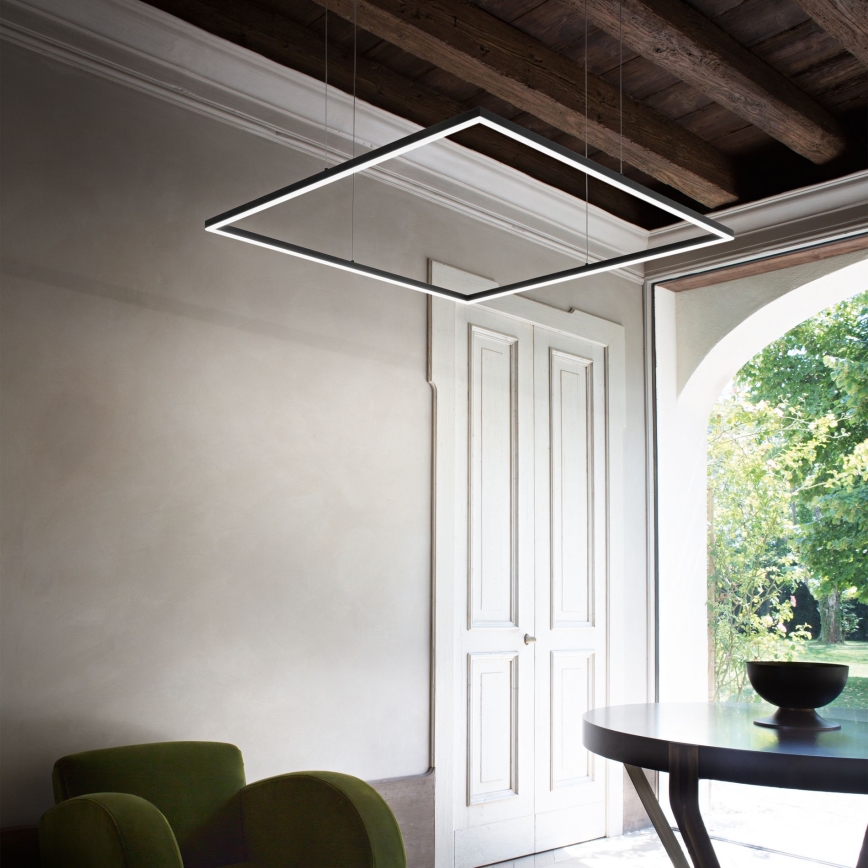 Ideal Lux - Lámpara LED colgante ORACLE SLIM LED/41W/230V 3000K 70x70 cm negro