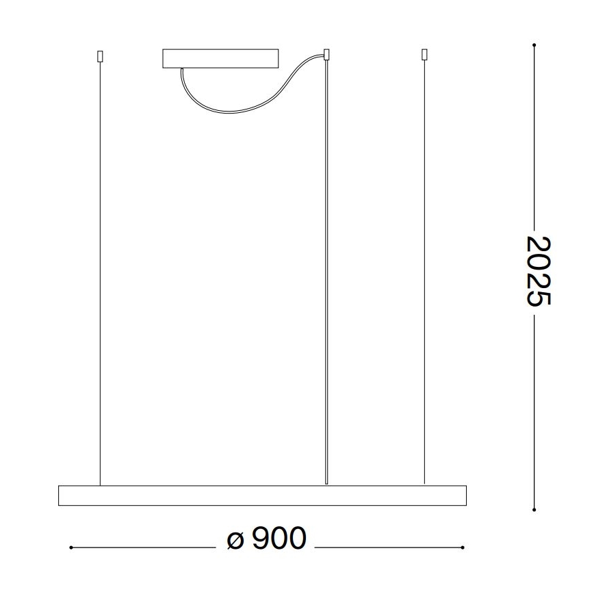Ideal Lux - Lámpara de araña LED regulable ORACLE SLIM LED/43W/230V 3000K diá. 90 cm blanco