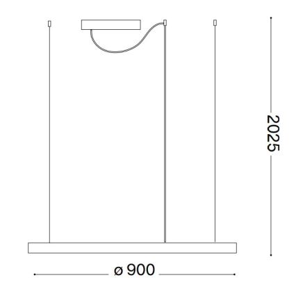 Ideal Lux - Lámpara de araña LED regulable ORACLE SLIM LED/43W/230V 3000K diá. 90 cm negro