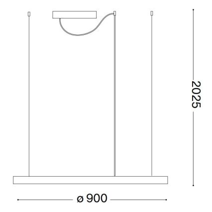 Ideal Lux - Lámpara LED colgante ORACLE SLIM LED/53W/230V 2700K diá. 90 cm blanco