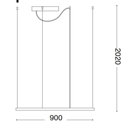 Ideal Lux - Lámpara LED colgante ORACLE SLIM LED/53W/230V 3000K 90x90 cm blanco