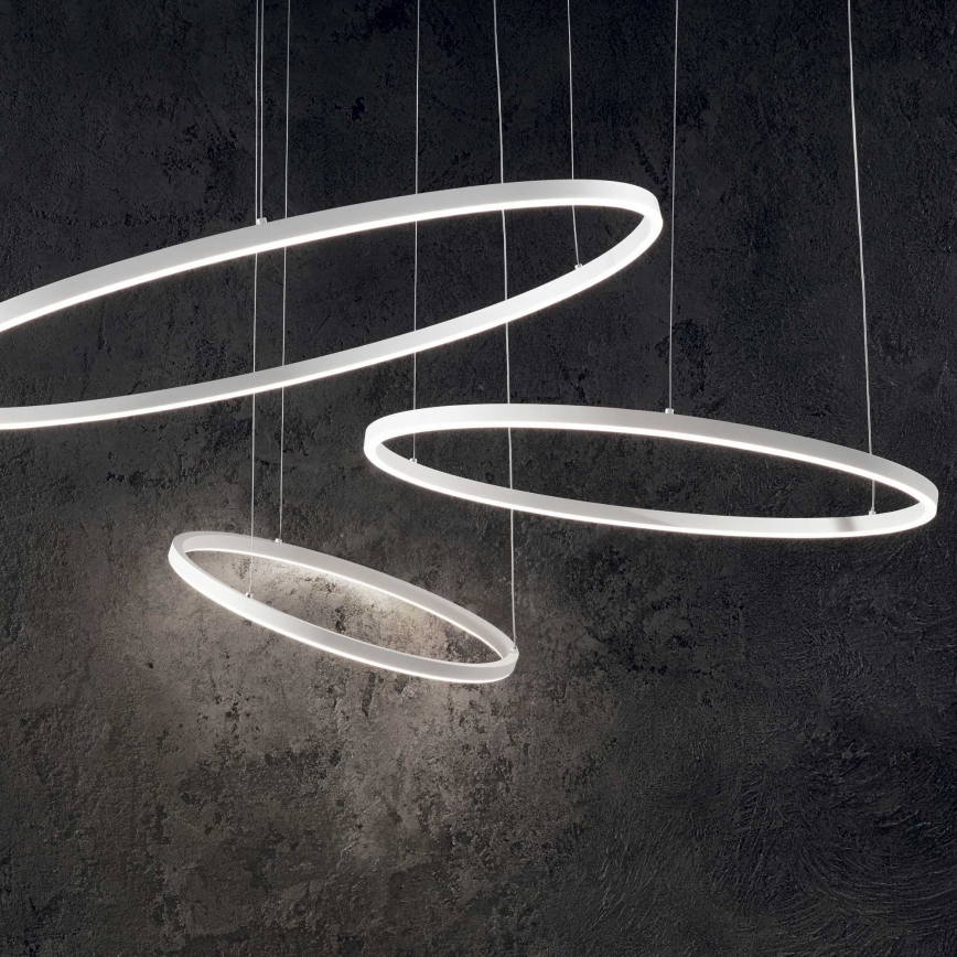 Ideal Lux - Lámpara de araña LED regulable ORACLE SLIM LED/76W/230V 3000K diá. 150 cm blanco