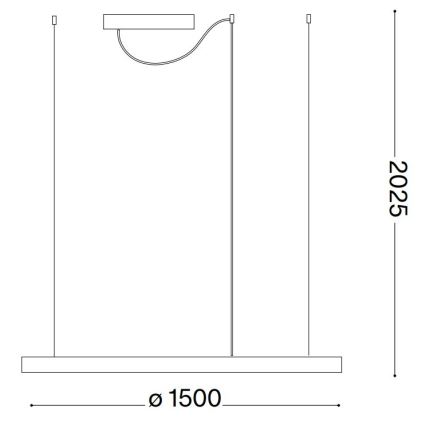 Ideal Lux - Lámpara de araña LED regulable ORACLE SLIM LED/76W/230V 3000K diá. 150 cm blanco