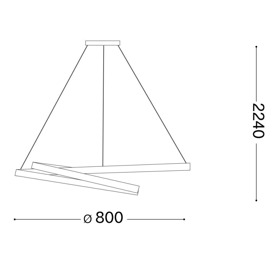 Ideal Lux - Lámpara LED colgante OZ LED/52W/230V diá. 80 cm CRI 90 dorado
