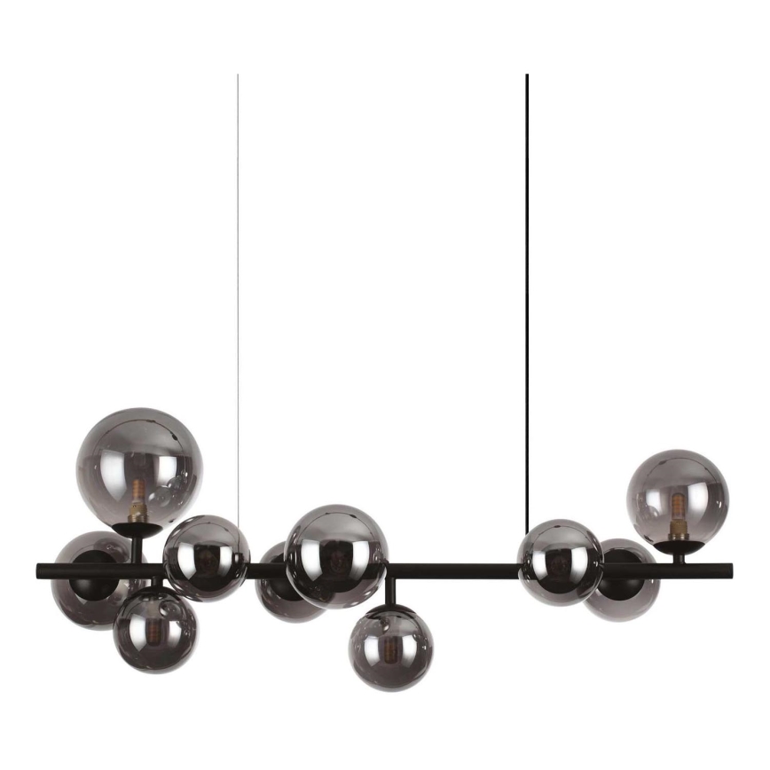 Ideal Lux - Lámpara LED colgante PERLAGE 10xG9/3W/230V 81 cm negro/ahumado
