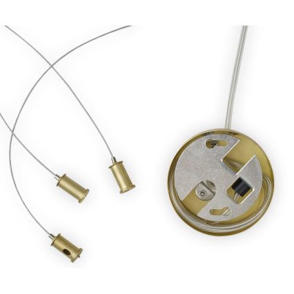 Ideal Lux - Lámpara LED colgante PERLAGE 11xG9/3W/230V diá. 73 cm dorado/ahumado