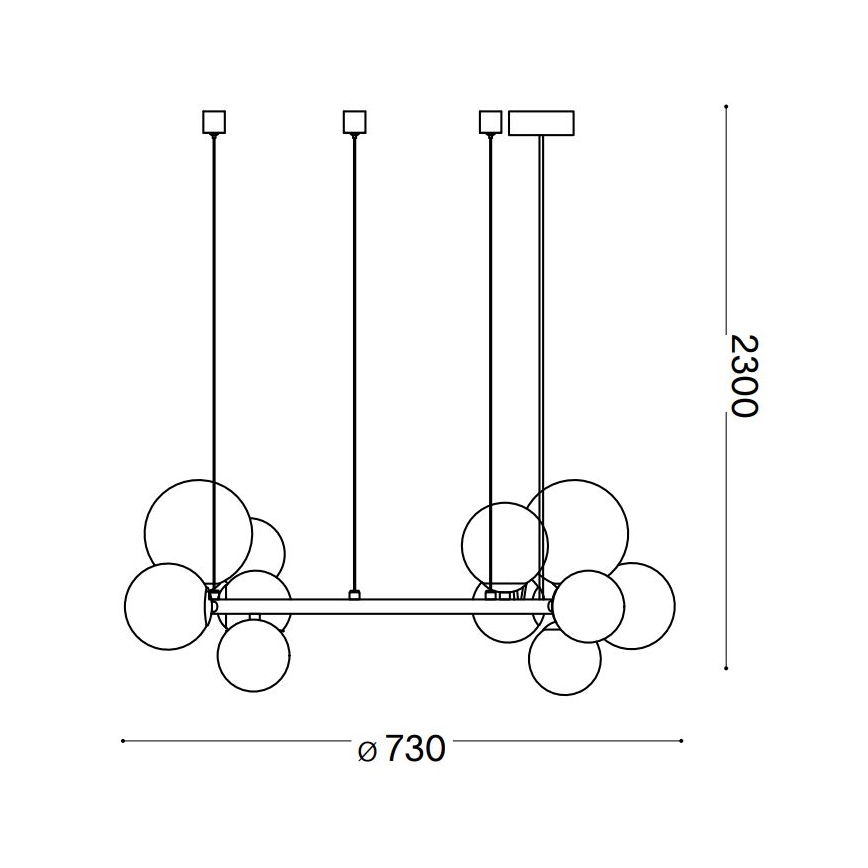 Ideal Lux - Lámpara LED colgante PERLAGE 11xG9/3W/230V diá. 73 cm dorado/blanco