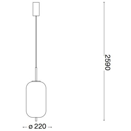 Ideal Lux - Lámpara LED colgante UMILE LED/20W/230V diá. 22 cm CRI 90 latón/blanco