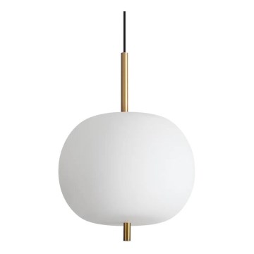 Ideal Lux - Lámpara LED colgante UMILE LED/20W/230V diá. 30 cm CRI 90 latón/blanco