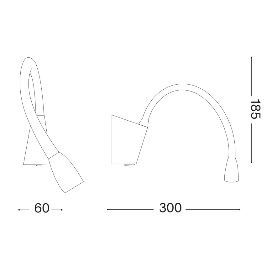 Ideal Lux - Lámpara LED flexible pequeña GOOSE LED/3W/230V CRI 90 blanco