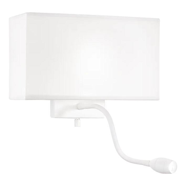 Ideal Lux - LED Aplique flexible HOTEL 1xE27/60W/230V + LED/1,5W blanco
