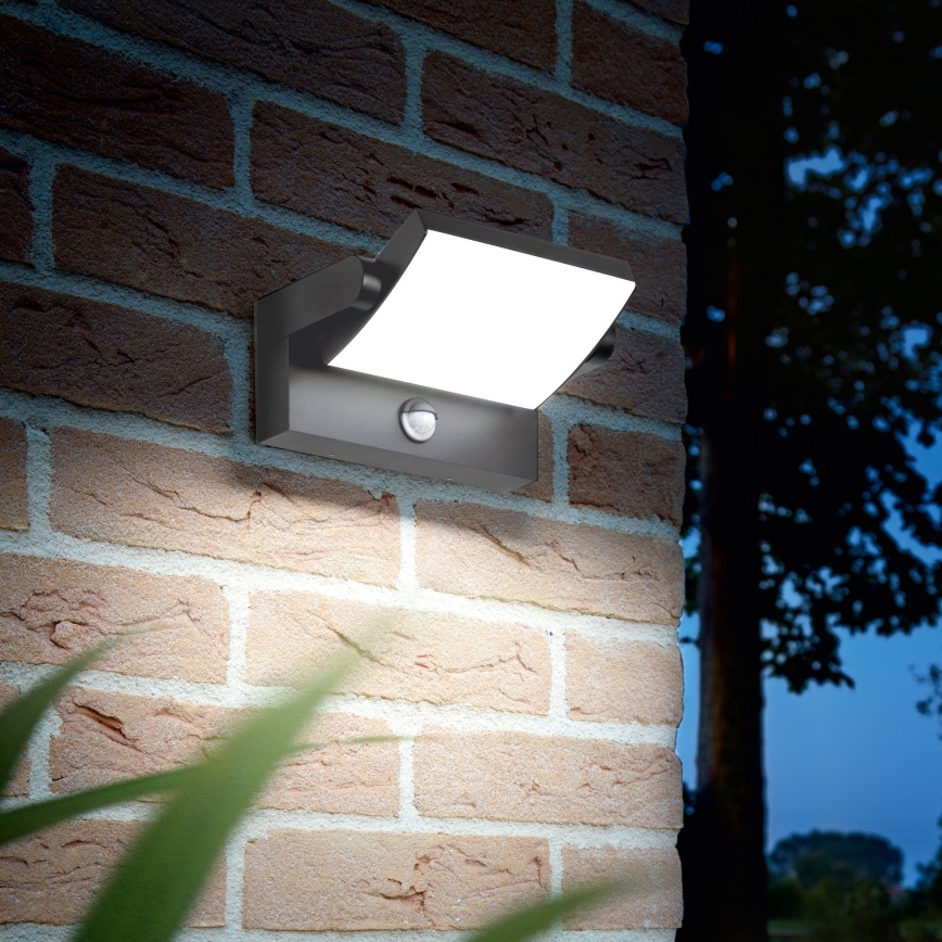 Ideal Lux - LED Aplique para exterior con sensor SWIPE LED/21W/230V CRI 90 IP54 antracita