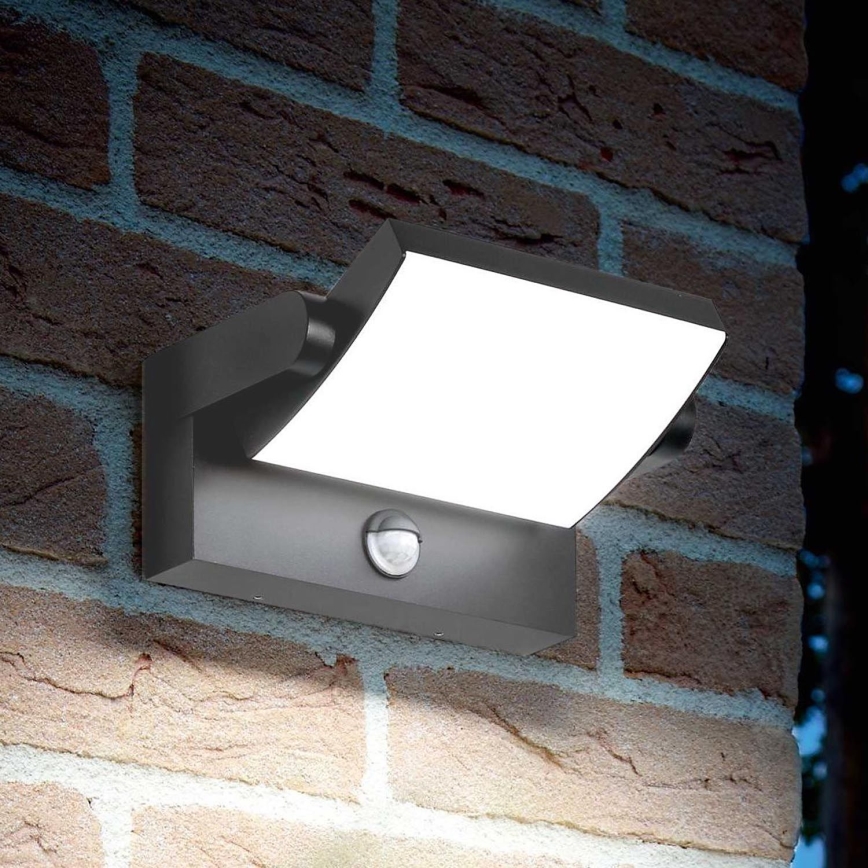 Ideal Lux - LED Aplique para exterior con sensor SWIPE LED/21W/230V CRI 90 IP54 antracita
