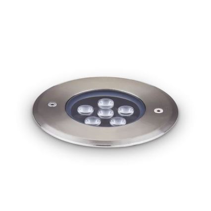 Ideal Lux - LED Lámpara empotrable de suelo FLOOR LED/6W/230V diá. 12 cm CRI 90 IP67 cromo brillante