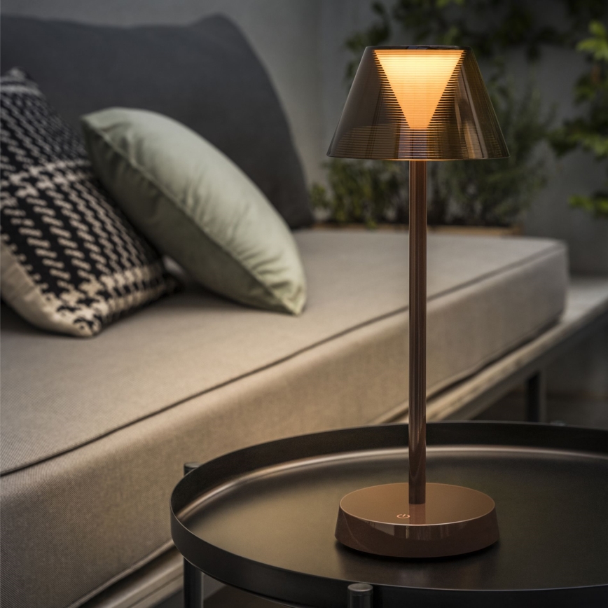 Ideal Lux - Lámpara LED táctil regulable LOLITA LED/2,8W/5V 2200 mAh IP54 marrón