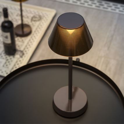 Ideal Lux - Lámpara LED táctil regulable LOLITA LED/2,8W/5V 2200 mAh IP54 marrón