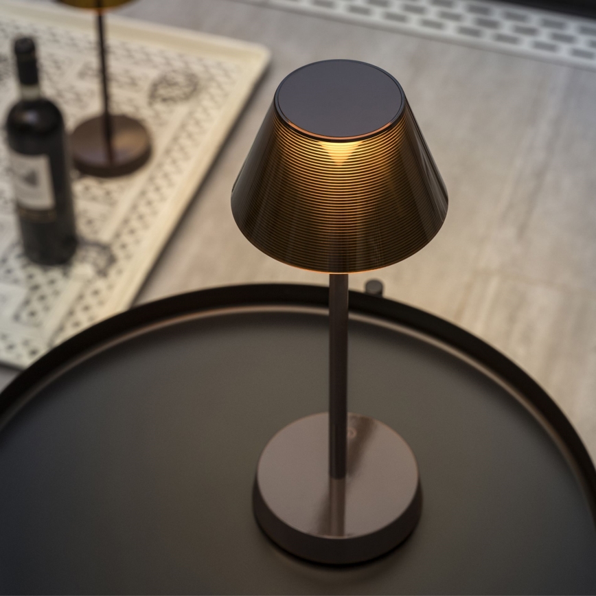 Ideal Lux - Lámpara LED táctil regulable LOLITA LED/2,8W/5V 2200 mAh IP54 marrón