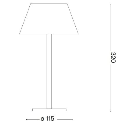 Ideal Lux - Lámpara LED de exterior táctil regulable PURE LED/1,5W/3,7V 2200 mAh CRI 90 IP54 marrón